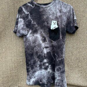 Rip n Dip woMen's Grey Tai Dai Cotton Short Sleeve Tee Shirt Size S